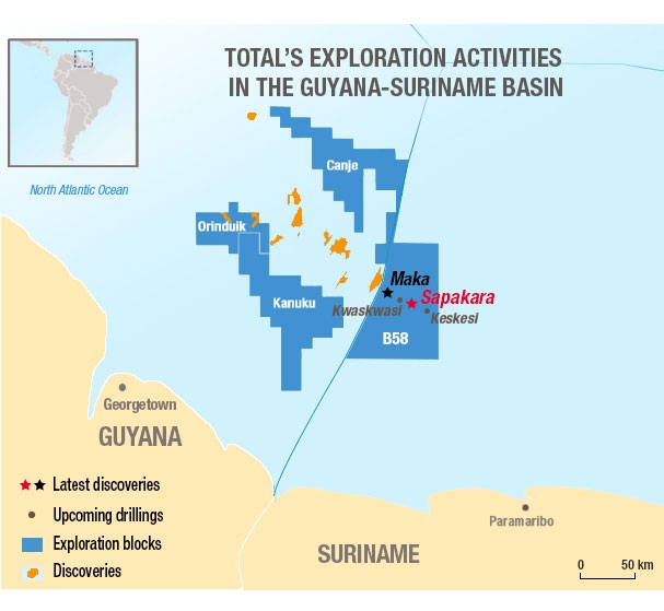Total y Apache Corporation informaron sobre un segundo descubrimiento importante con el pozo Sapakara West-1 en el Bloque 58