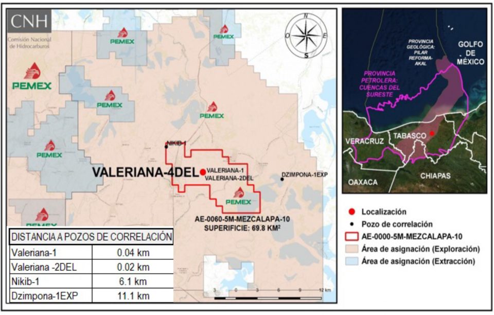 Pemex invertirá 40 mdd en pozo Valeriana-4DEL; va por 44 millones de barriles de crudo