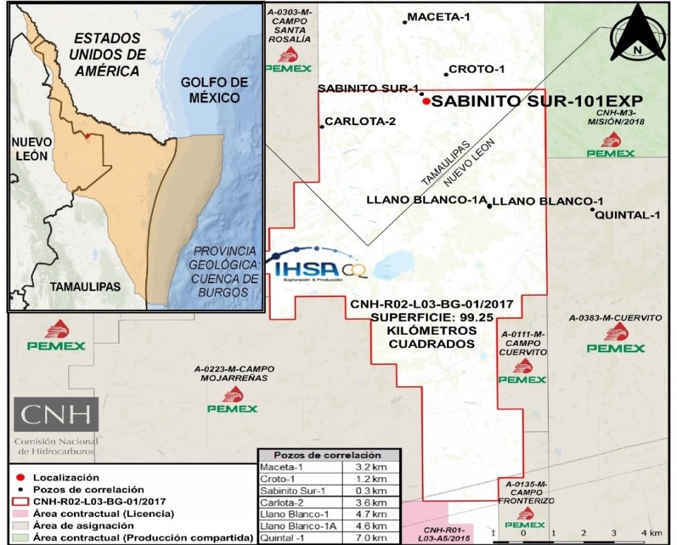 Aprueban a Iberoamericana de Hidrocarburos CQ perforación de pozo Sabinito Sur-101EXP.