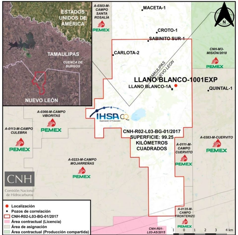 Hidrocarburos CQ invertirá 7.1 mdd en pozo Llano Blanco-1001EXP