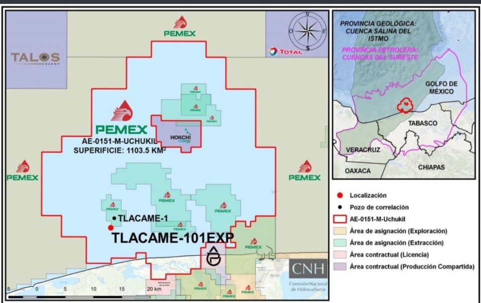 Pemex invertirá 43 mdd en pozo exploratorio Tlacame-101EXP