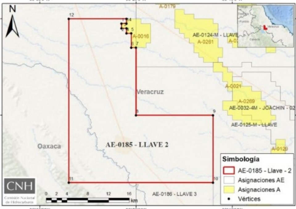 La Comisión Nacional de Hidrocarburos (CNH) aprobó a Pemex el Plan de Exploración para la Asignación AE-0185-Llave 2.