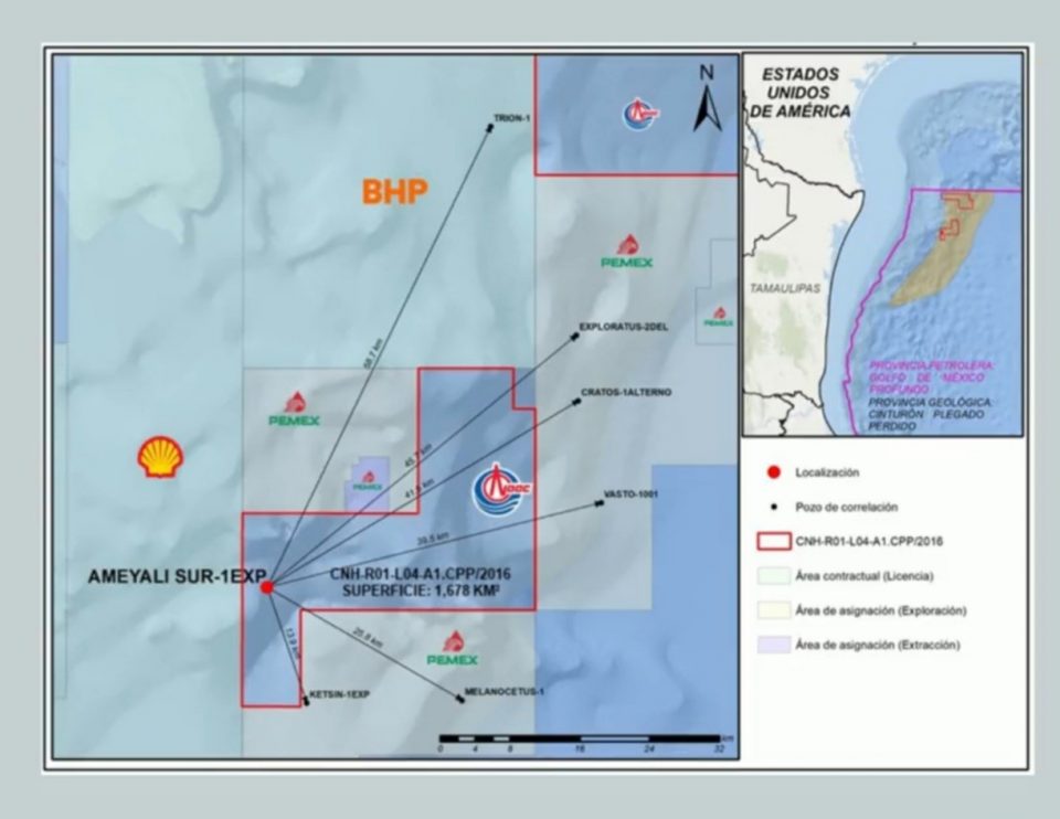 Aprueban a China Offshore Oil perforación de pozo Ameyali Sur-1EXP en aguas profundas