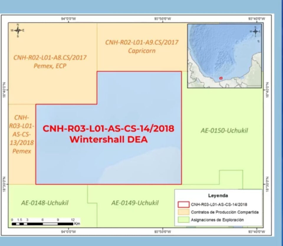 CNH autoriza a Wintershall Dea prorroga de plan de exploración en aguas someras