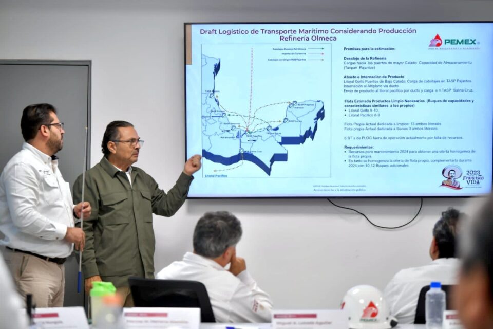 Pemex traza ruta marítima de entrega de combustibles de la refinería Olmeca