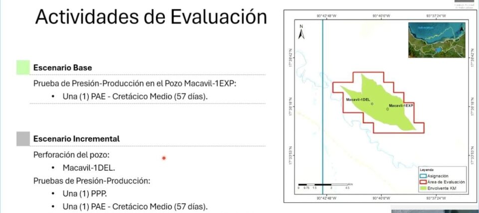 Pemex invertirá 59.25 mdd para evaluar el descubrimiento del pozo Macavil-1EXP