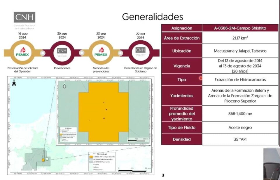 Pemex invertirá 173 mdd para desarrollar el campo Shishito en Tabasco