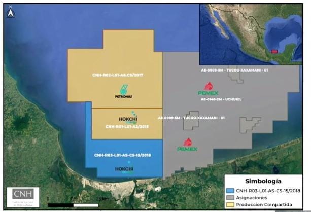 Aprueban a Hokchi Energy prórroga de exploración en área contractual en aguas someras