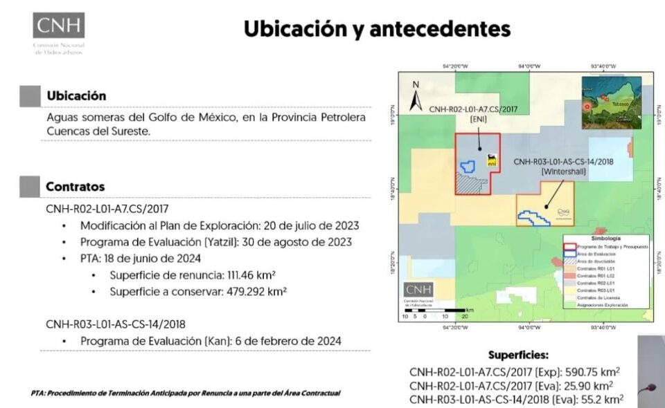 Aprueban a Eni México plan de evaluación del descubrimiento del pozo Yatzil-1EXP