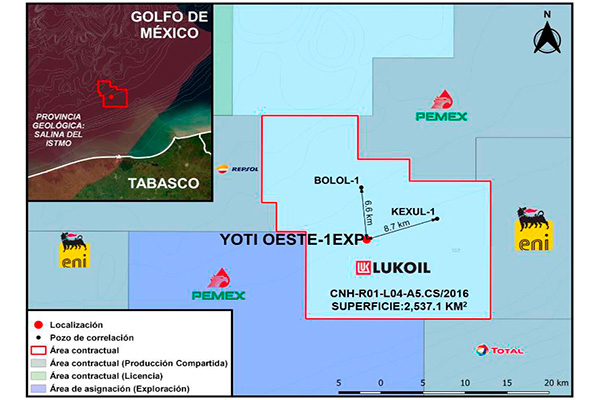 Aprueban a Lukoil Upstream México evaluación del descubrimiento Yoti Oeste-lEXP