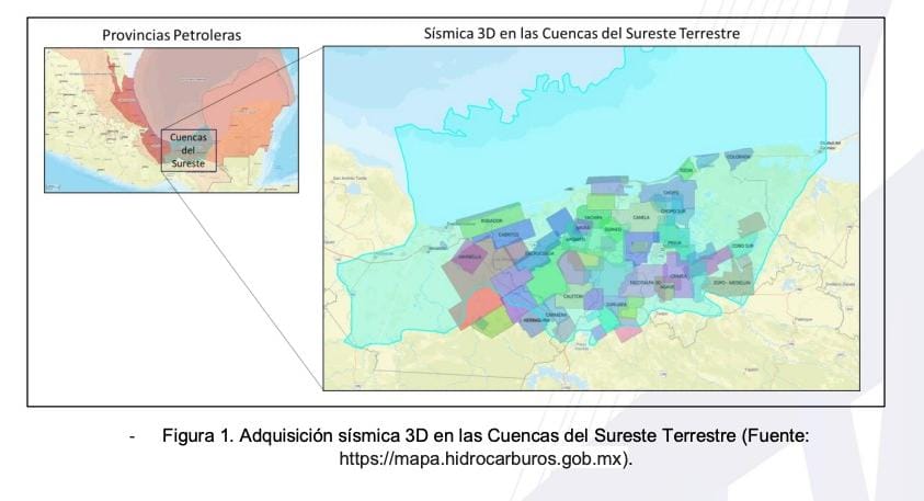 Desarrollo de la adquisición sísmica en las Cuencas del Sureste Terrestre