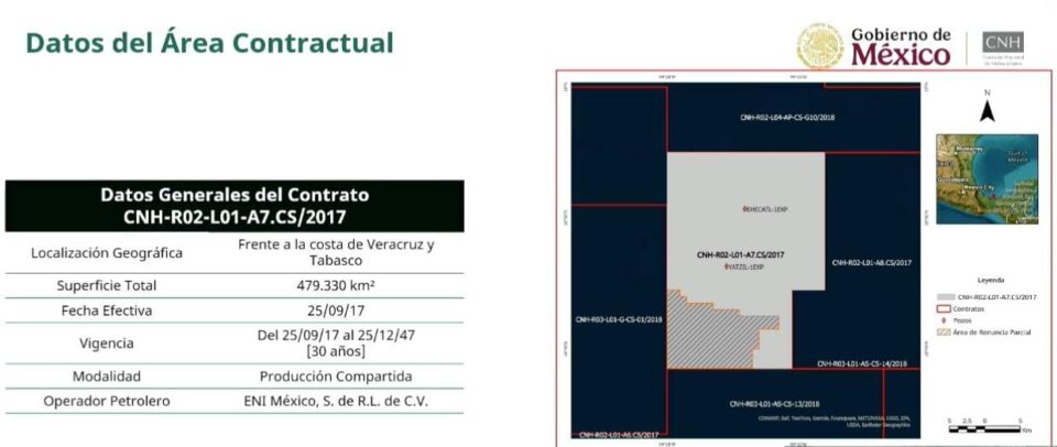 Aprueban a Eni México prórroga para plan de exploración en aguas someras