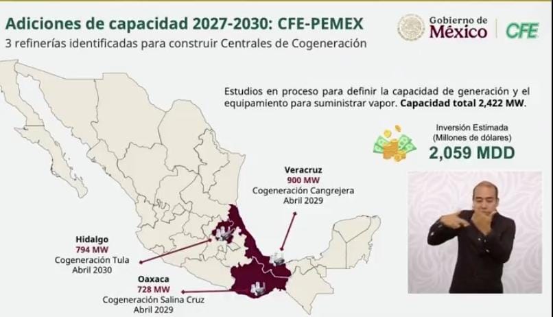 Sinergía entre Pemex y CFE; destinarán 2,059 mdd en 3 plantas de cogeneración