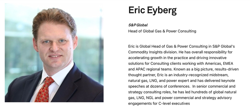 Eric Eyberg, jefe de Consultoría Global de Gas y Energía Eléctrica de S&P Global