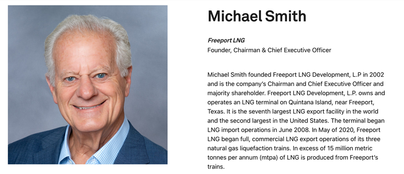 Michael Smith, fundador y director ejecutivo de Freeport LNG