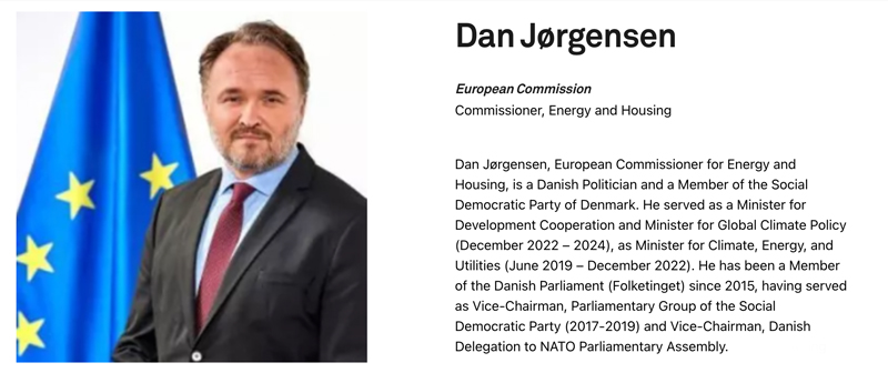 Comisionado de Energía y Residencia de la Comisión Europea, Dan Jørgensen