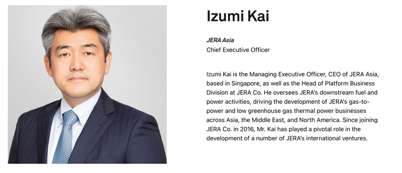 ; Izumi Kai, Chief Executive Officer de JERA Asia