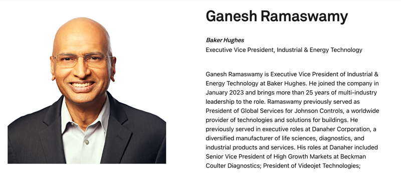 Ganesh Ramaswamy, Executive Vice President en Baker Hughes