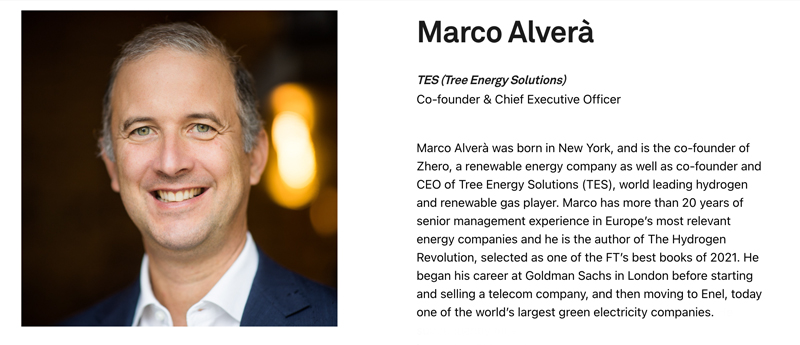 Marco Alverà, Co-founder & Chief Executive Officer de TES (Tree Energy Solutions)