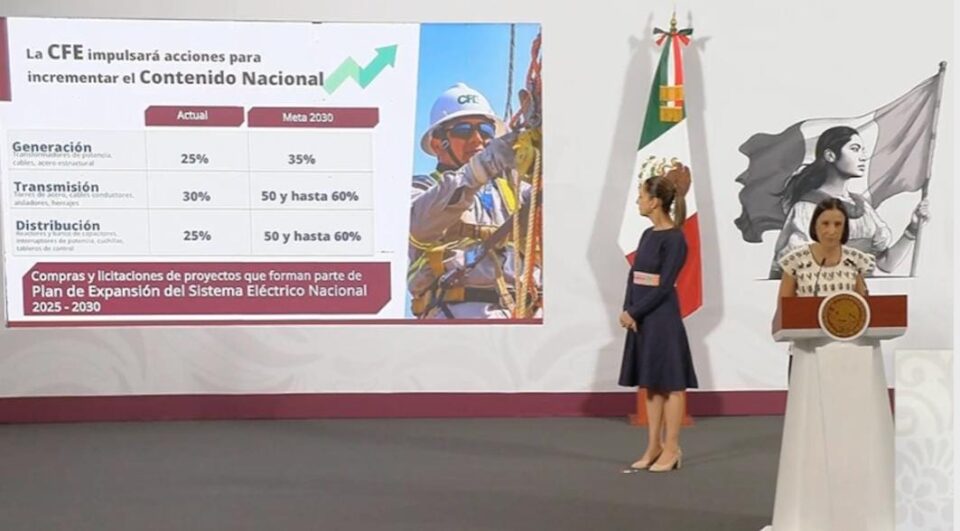 CFE anuncia acciones para incrementar el contenido nacional en proyectos y licitaciones