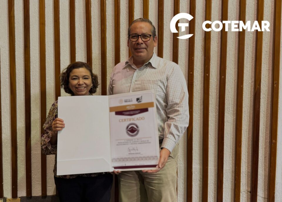 Grupo Cotemar recibió el Certificado de Calidad Ambiental nivel 1 para las instalaciones de sus Oficinas Administrativas en Calle 26 y el Almacén de Abastecimiento, ubicadas en Ciudad del Carmen.