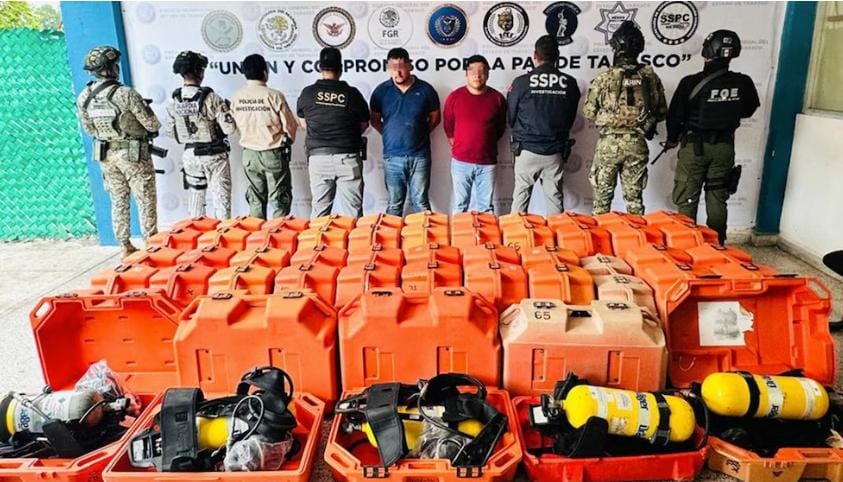 Campeche La Fiscalía General del Estado (FGE) de Tabasco informó sobre la detención de dos