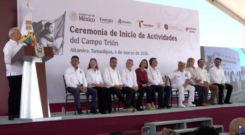 Pemex encabeza la ceremonia del Inicio de la Actividades del Campo Trion en aguas profundas ⛴️🛢️