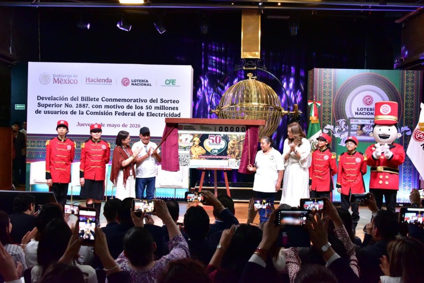 Lotería Nacional y CFE celebran hito de 50 millones de usuarios con billete conmemorativo